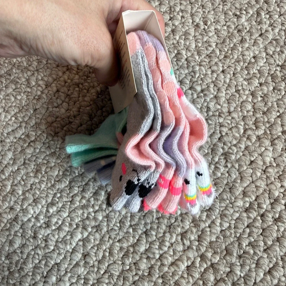 Cat & Jack Baby Girls Low-Cut‎ Socks 6 Pairs Stripes Multi Size 6-12 Months